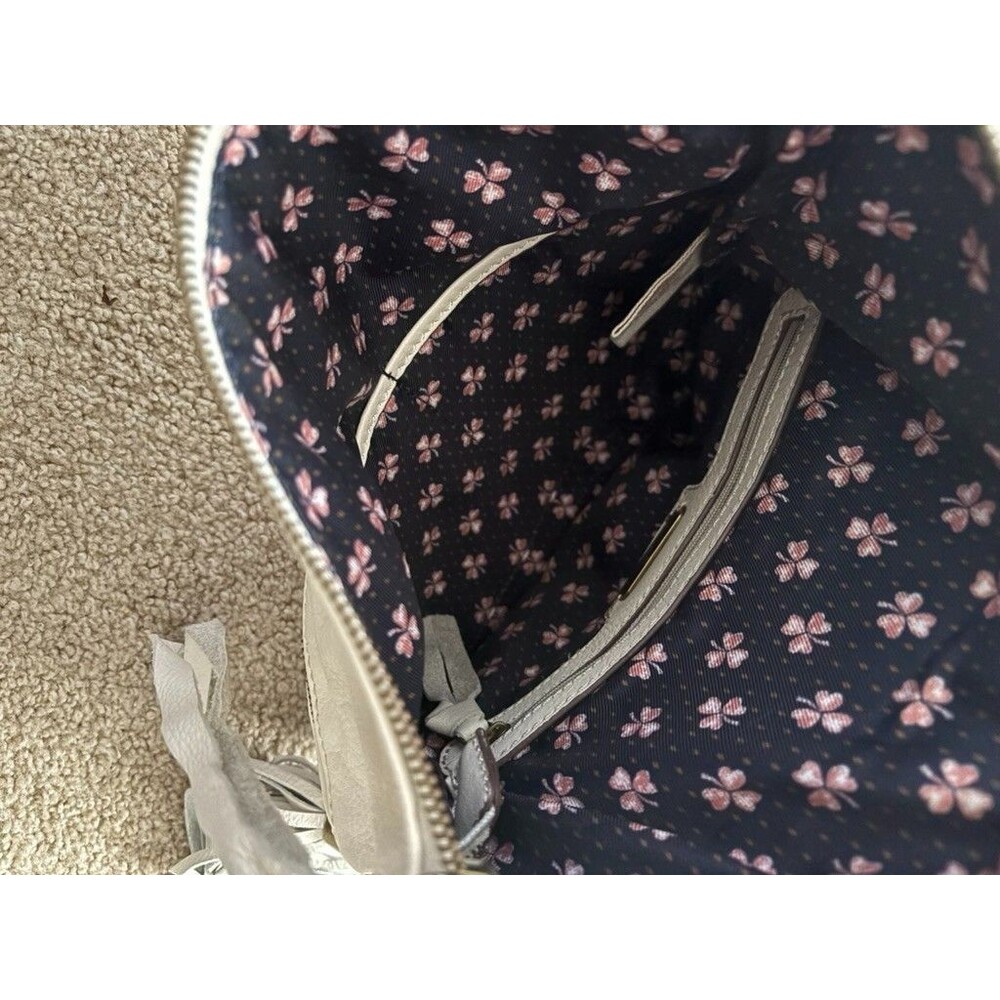 Lucky Brand Real Leather  Foldover Option Shoulder Crossbody Bag White Y2k - Picture 4 of 12